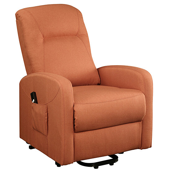 Saltoro Sherpi Fabric Upholstered Wooden Recliner with Power Lif